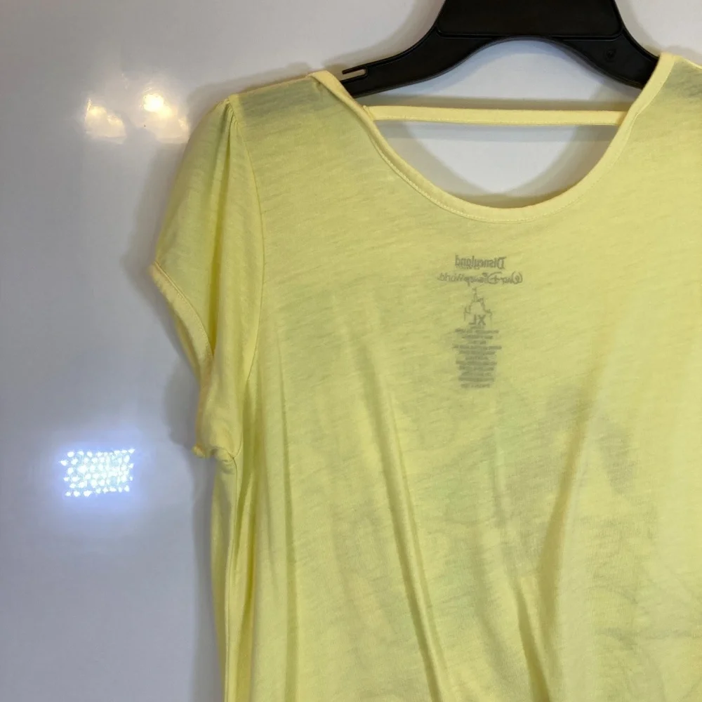 Beauty and the Beast Shirt YOUTH Sz XL Yellow Short Sleeve Glitter Disney